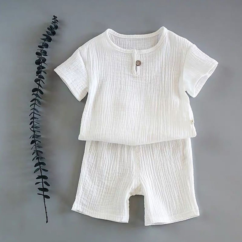 Boy And Girl Baby Short - sleeved Summer two - piece Suit - Mommii & Me Boy And Girl Baby Short - sleeved Summer two - piece Suit