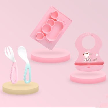 Baby Silicone Suction Cup Dishes Cartoon Learning Bowl Infant Feeding Bowls - Mommii & Me Baby Silicone Suction Cup Dishes Cartoon Learning Bowl Infant Feeding Bowls