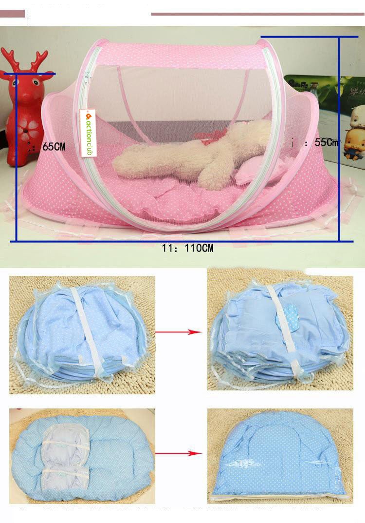 Foldable Baby Bed Net With Pillow Net 2pieces Set - Mommii & Me Foldable Baby Bed Net With Pillow Net 2pieces Set